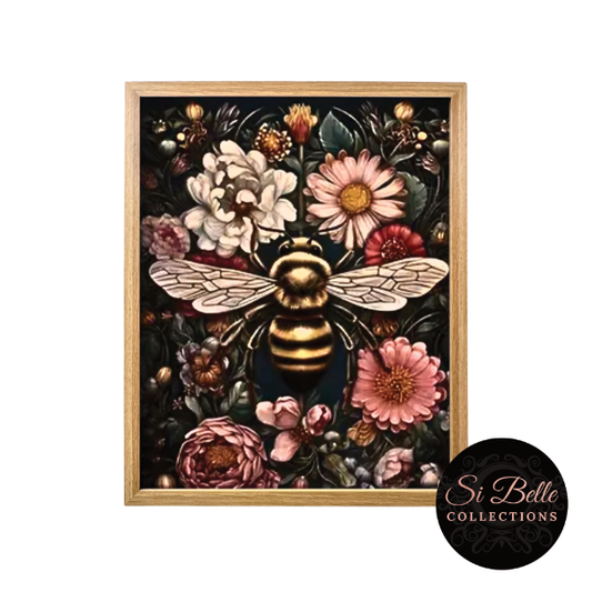 si belle collections Flower Bee Framed Art