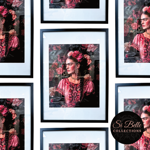 si belle collections Frida Khalo Flower Girl Framed Art repeated