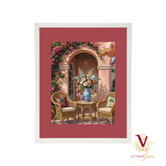 Garden Arch Framed Art white