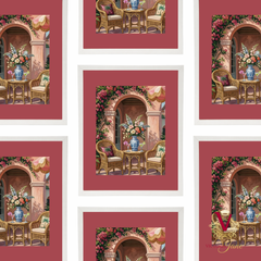 Garden Arch Framed Art white repeated