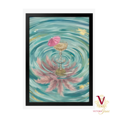 Golden Ripple Framed Art black