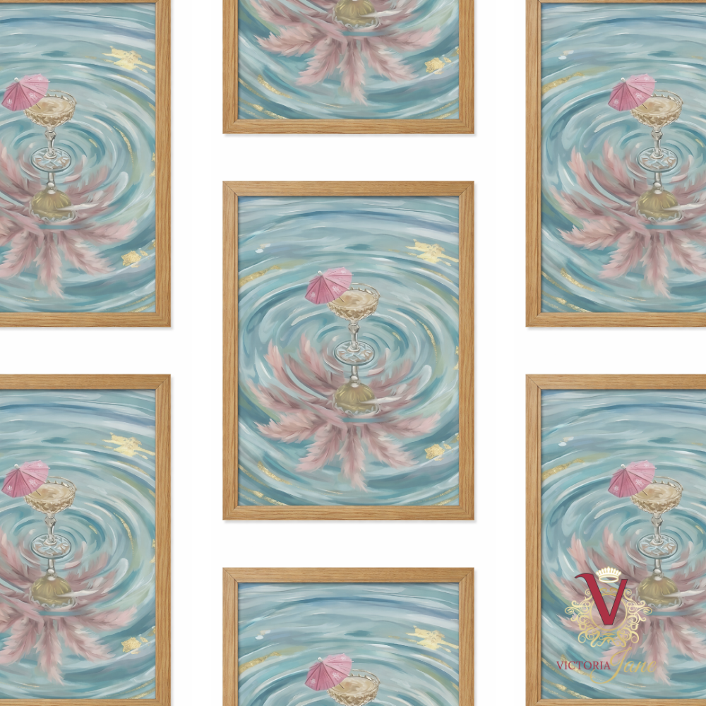 Golden Ripple Framed Art oak repeated
