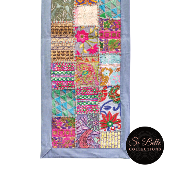 si belle collections Grey Table Runner bottom