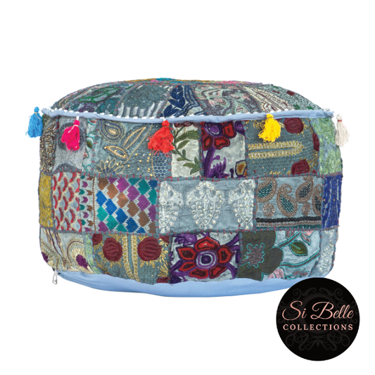 Grey Pouf side view