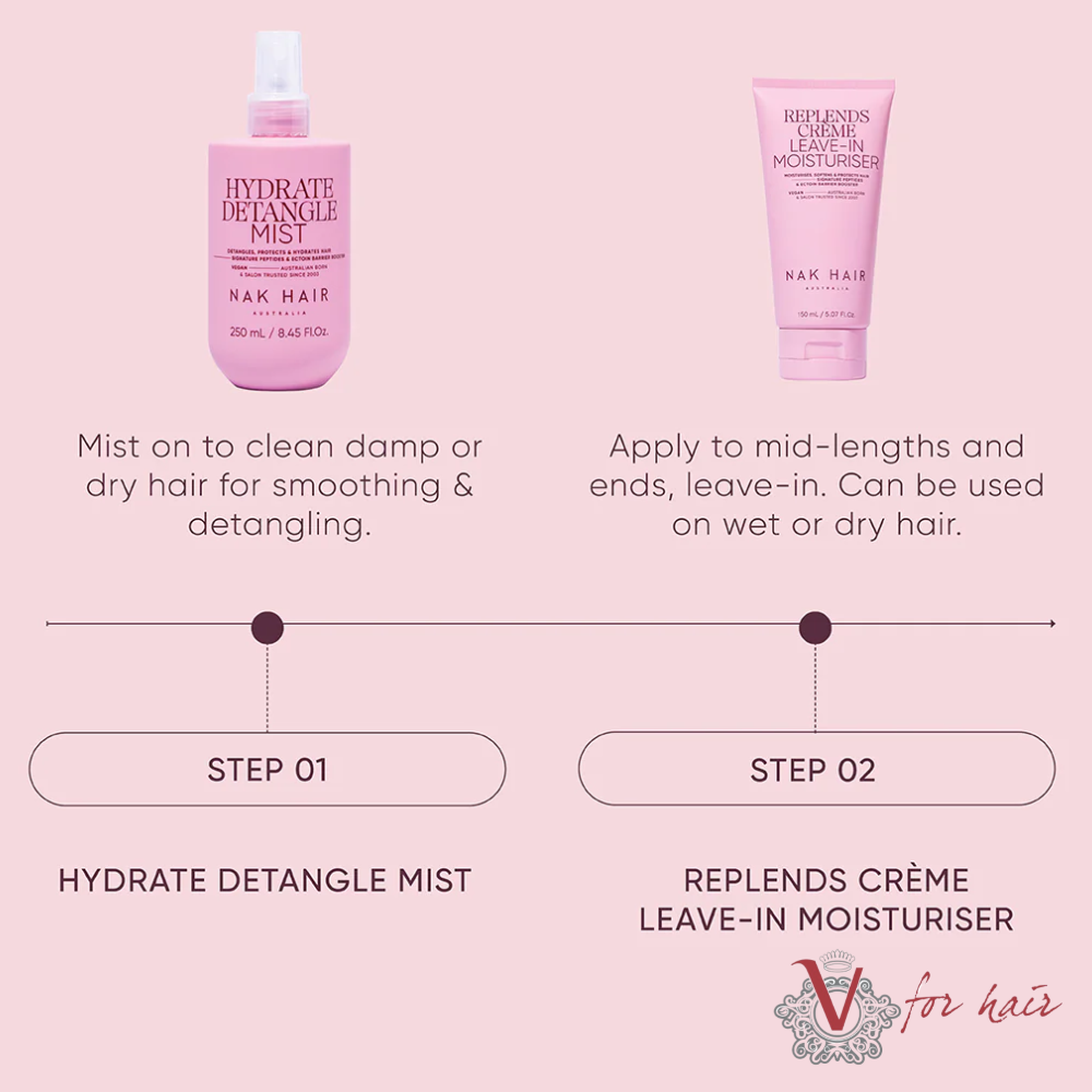 NAK - Hydrate Detangle Mist - 250ml rountine