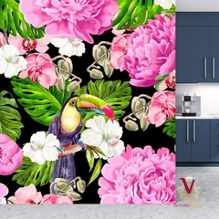 Victoria Jane Jungle Jive Mural in kitchen