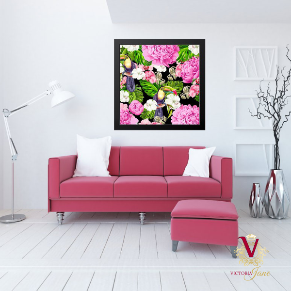 Victoria Jane Jungle Jive Wall Art in bright room fashionable