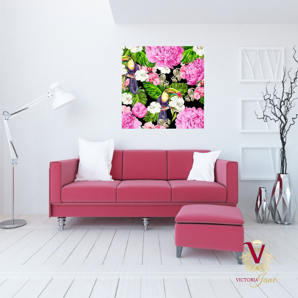 Victoria Jane Jungle Jive Wall Art in bright room fashionable unframed