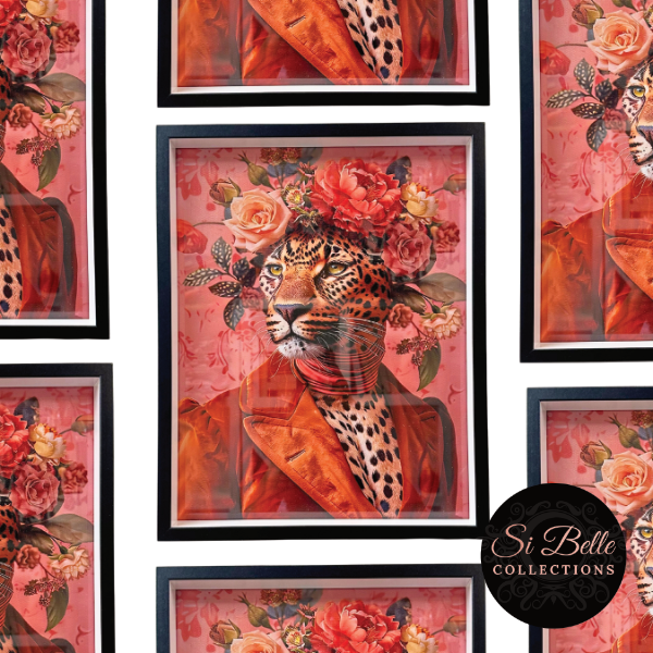 si belle collections Leopard Calm Framed Art repeated