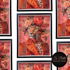 si belle collections Leopard Calm Framed Art repeated