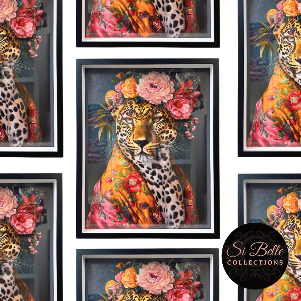 Leopard Love Framed Art si belle collections repeated
