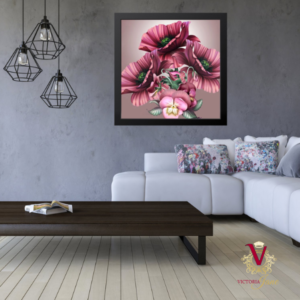 Victoria Jane Leopard Luxe Wall Art brightening up dull room colourful flowers