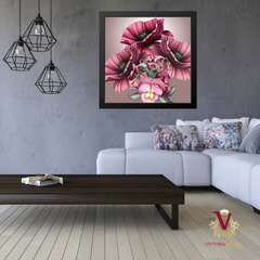 Victoria Jane Leopard Luxe Wall Art brightening up dull room colourful flowers
