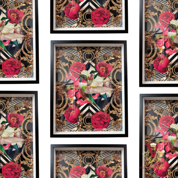 Lily Bird Box Framed Art repeated