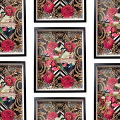 Lily Bird Box Framed Art repeated