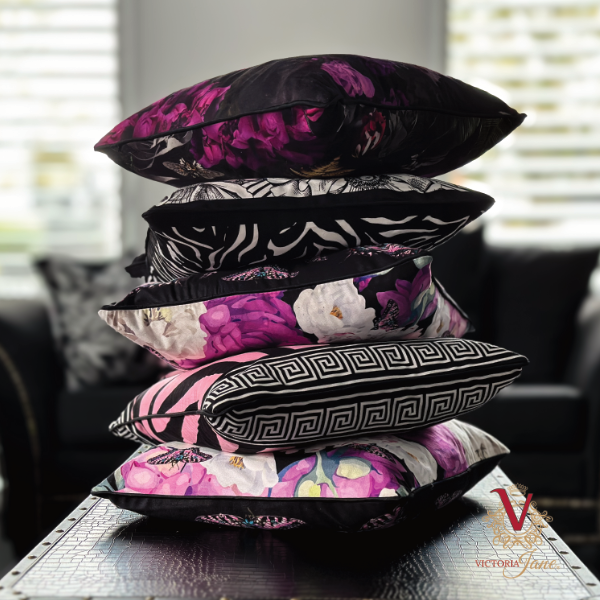 victoria jane Dazzling Dragonfly Velvet Cushion magenta moods collection stack