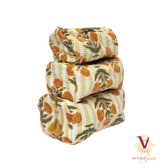 Marigold Stripe Pouch Bag Set stacked