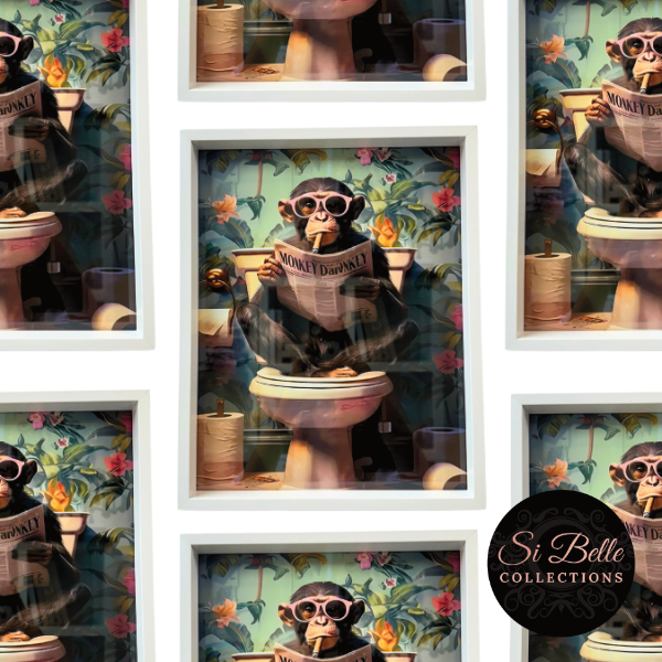 si belle collections Monkey Business Framed Art repeated