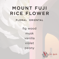 Gascoigne & King - Mount Fuji Rice Flower Candle - 400ml scent notes