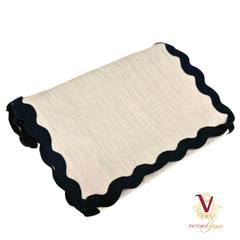 Natural Linen Table Runner rolled