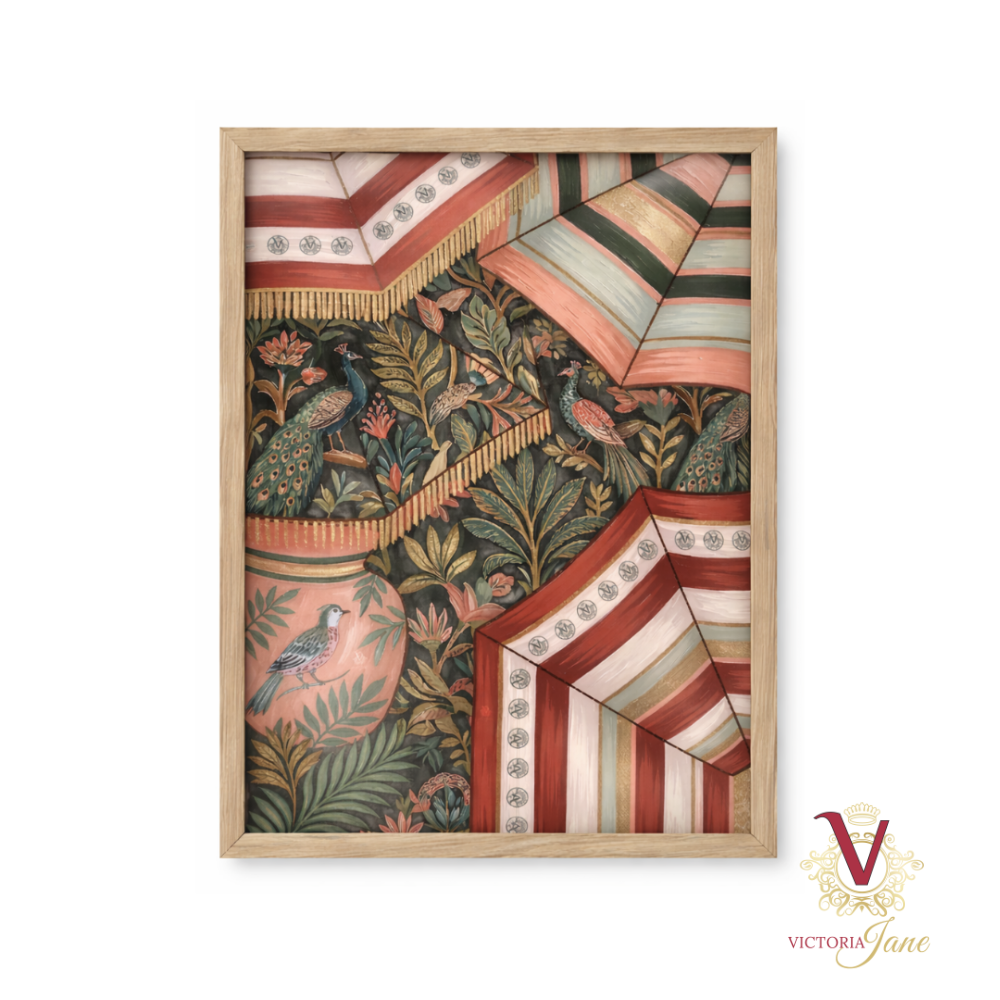 Parasol Play Framed Art oak
