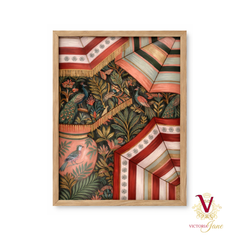 Parasol Play Framed Art oak