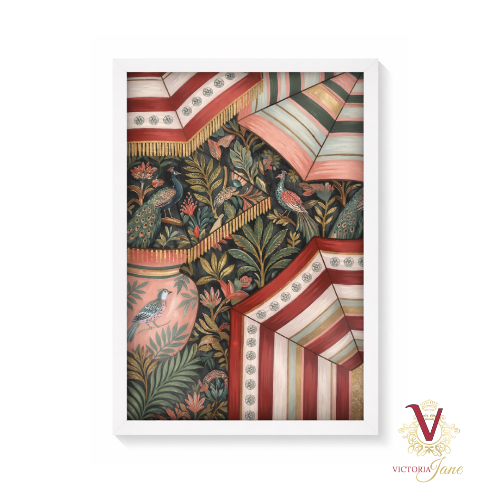 Parasol Play Framed Art white