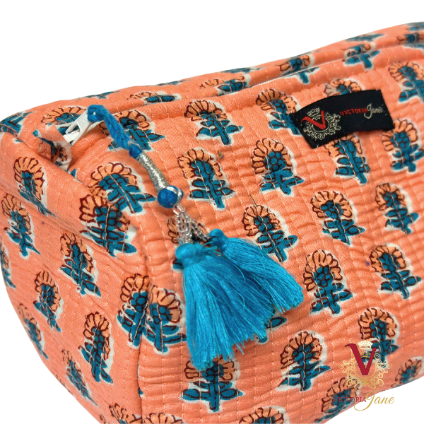 Peach Petal Pouch Bag Set close up