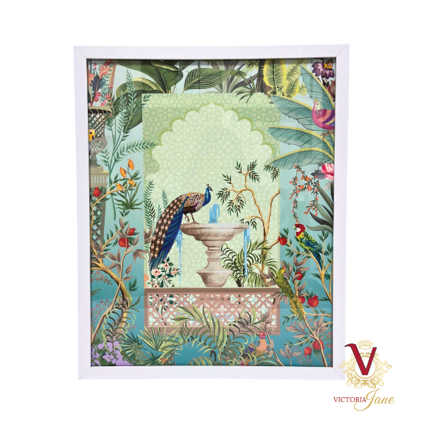 Peacock in Paradise Framed Art