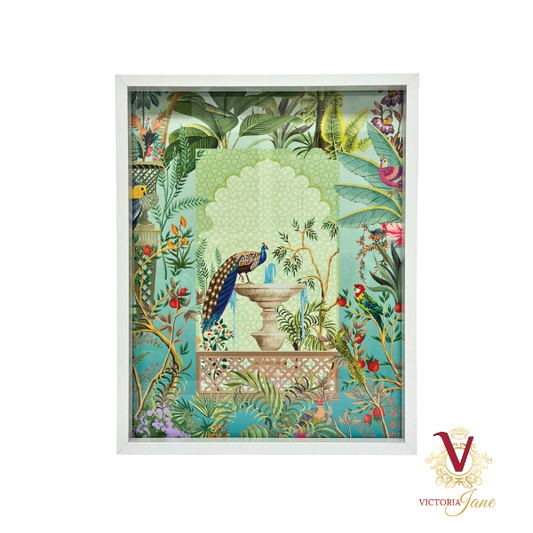 Peacock in Paradise Box Framed Art