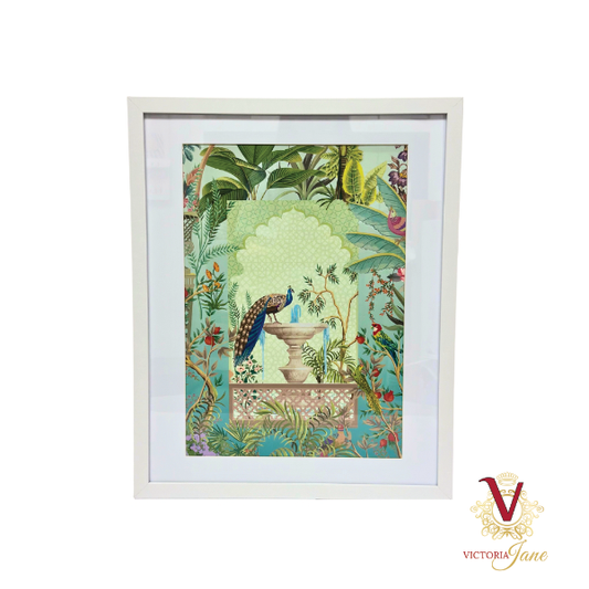 Peacock in Paradise Framed Edge Art