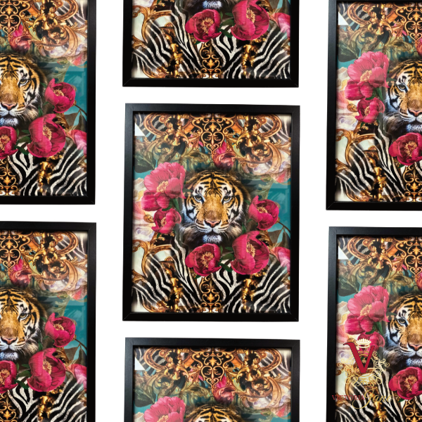 Peony Tiger Framed Art repeated