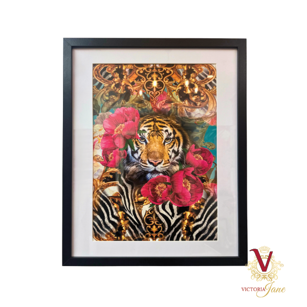 Peony Tiger Framed Edge Art