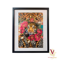 Peony Tiger Framed Edge Art