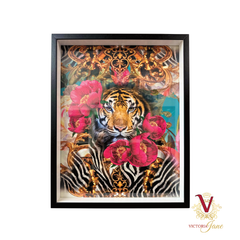 Peony Tiger Box Framed Art