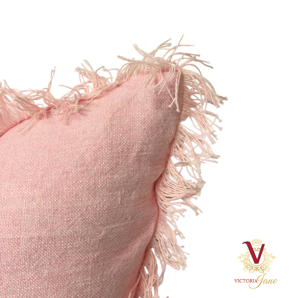Pink Linen Cushion Cover corner