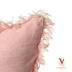 Pink Linen Cushion Cover corner