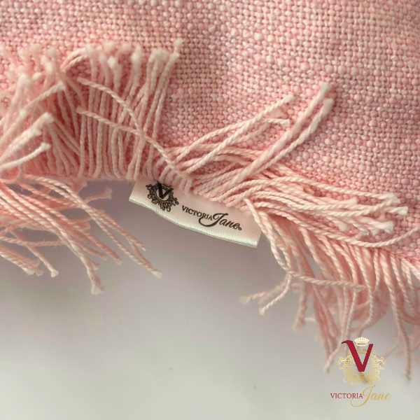 Pink Linen Cushion Cover tag