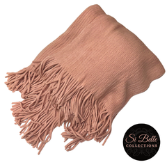 si belle collections Pink Tassel Knit Blanket