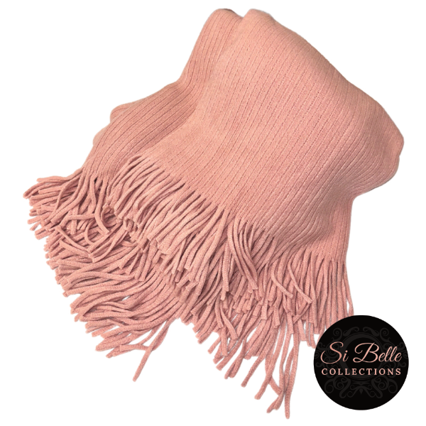 si belle collections Pink Tassel Knit Blanket