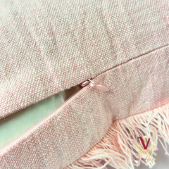 Pink Linen Cushion Cover zip