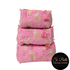 Pink Tiger Luxe Tote Pouch Set – Matching Duo