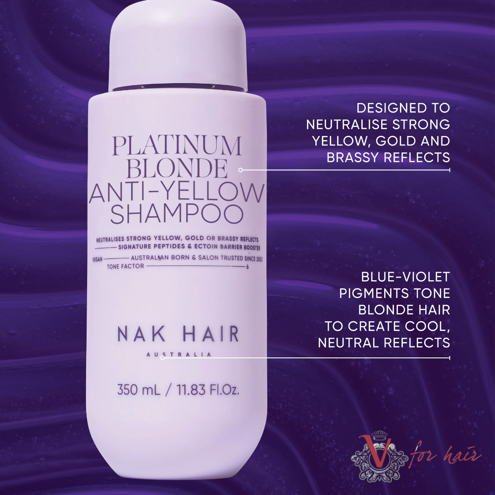 NAK - Platinum Blonde Anti-Yellow Shampoo - 2 Sizes Available benefits
