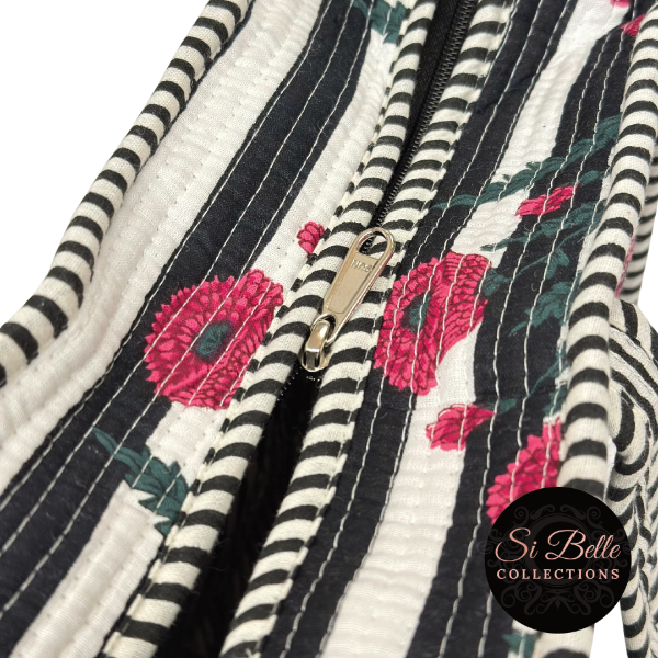 Poppy Designer Carry All Tote Bag zip