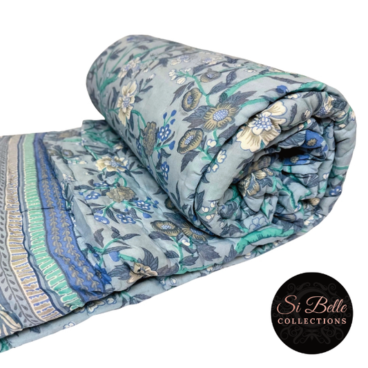 Powder Blue Quilt rollled