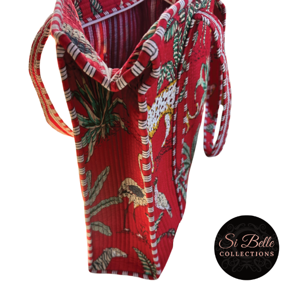 si belle collections Red Zipped Designer Tote