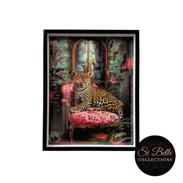 si belle collections Regal Leopard Framed Art