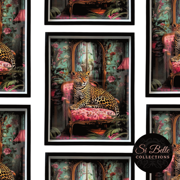 si belle collections Regal Leopard Framed Art repeated