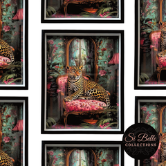 si belle collections Regal Leopard Framed Art repeated