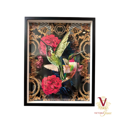 Rose Bird Box Framed Art